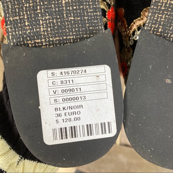 Free People Brocade At Ease Black Embroidered Mules - Picture 5 of 8